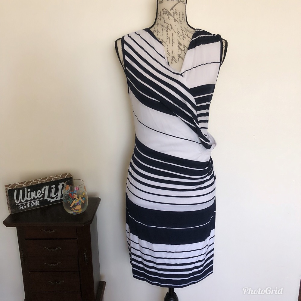 Michael Stars Delancy Stripe Faux Wrap Dress